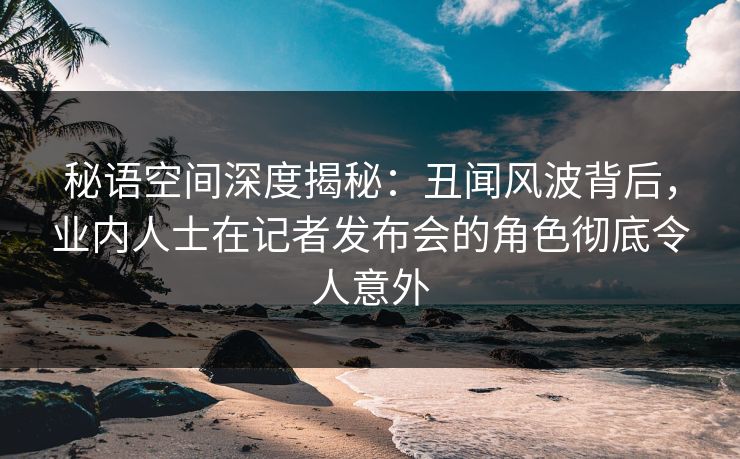 秘语空间深度揭秘：丑闻风波背后，业内人士在记者发布会的角色彻底令人意外